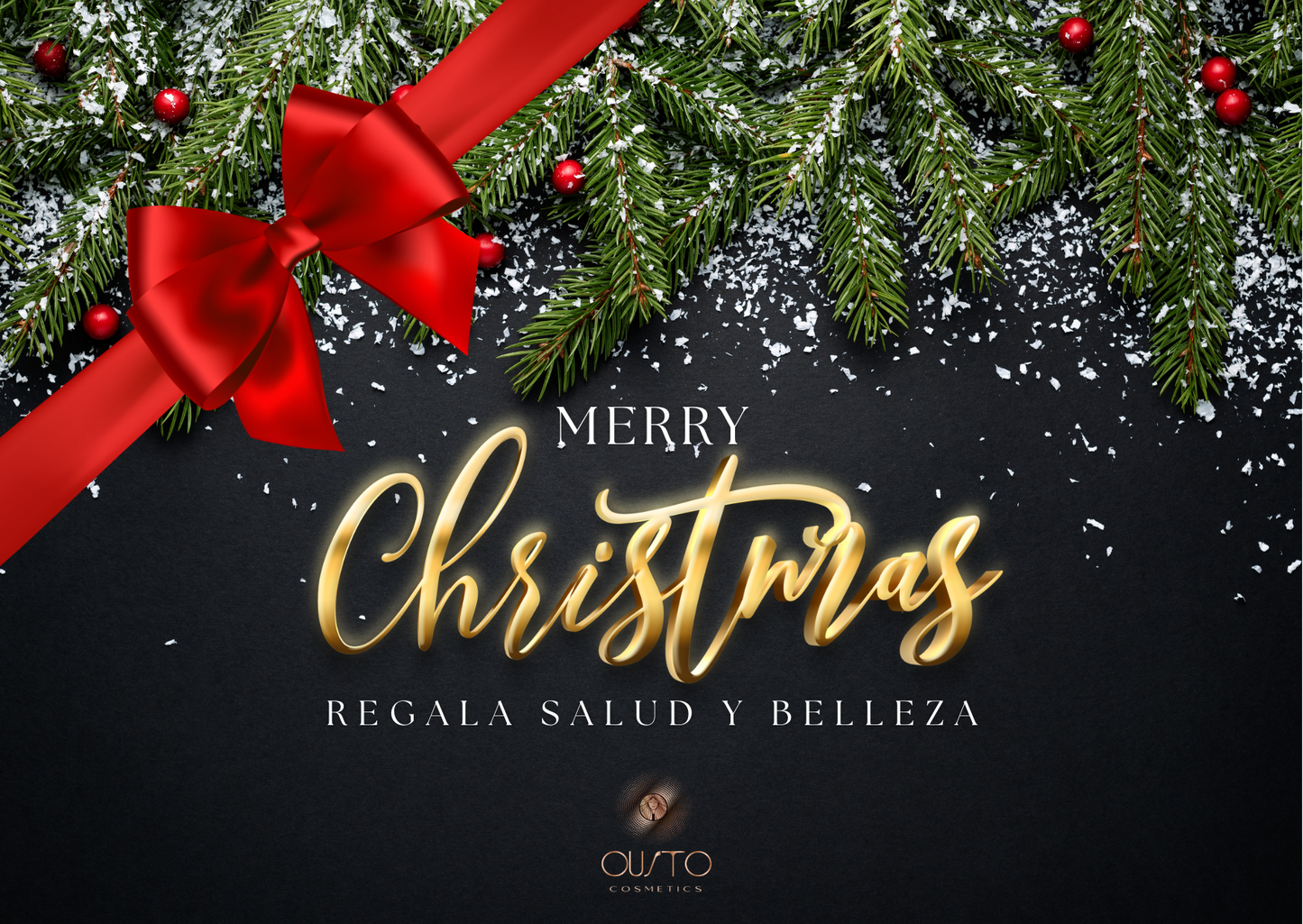 Tarjeta regalo para estas navidades con Ousto Cosmetics.